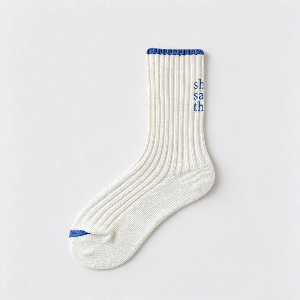 Color Block Jacquard Rib Socks - DippedShop Wholesale - #8483