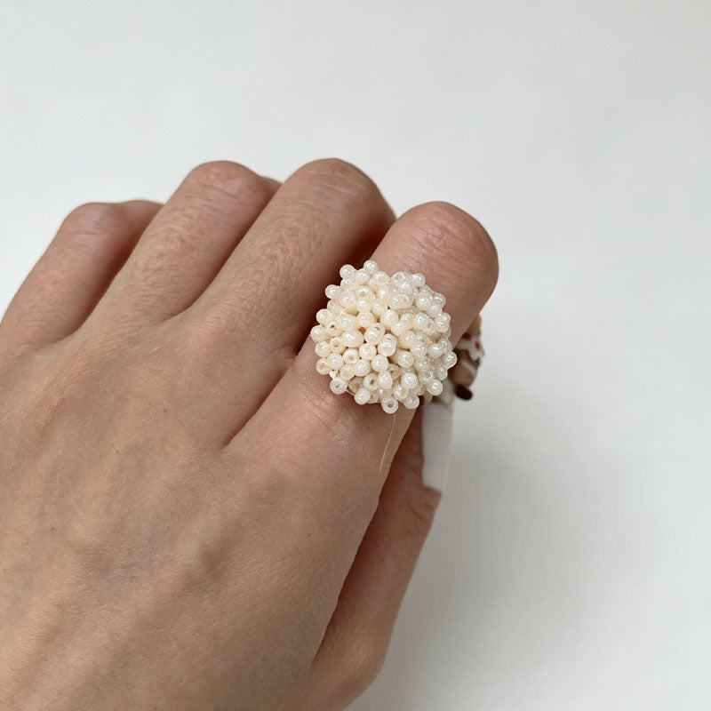 Seed Bead Ball Ring - DippedShop Wholesale - #5523