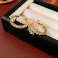 Chunky Gold Plated Rhinestone Statement Hoop Earrings 6W6JER724