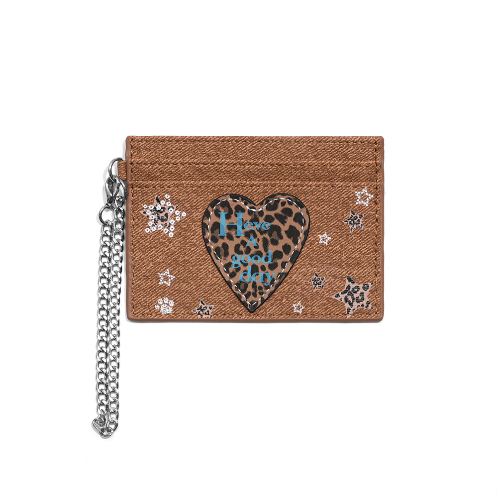 Leopard Heart Card Wallet - DippedShop Wholesale - #8579