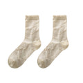 Floral Ruffled Crew Socks - DippedShop Wholesale - #9555
