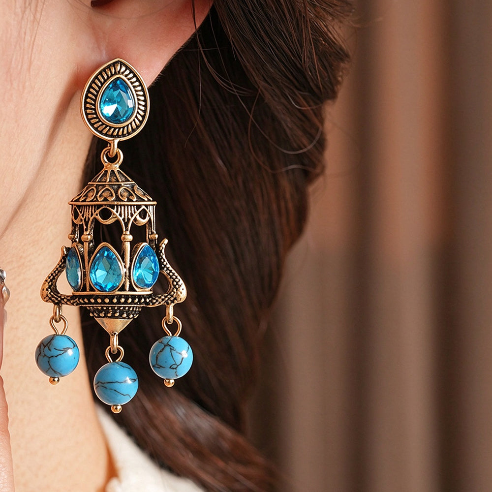 Vintage Baroque Chandelier Cage Dangle Earrings 6W6JER835