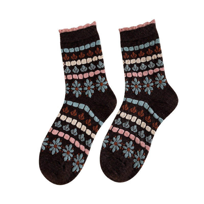 Vintage Floral Scrunch Socks - DippedShop Wholesale - #1971
