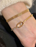 Elegant Gold Plated Lace Watch Band Bracelets 6W6JBR488