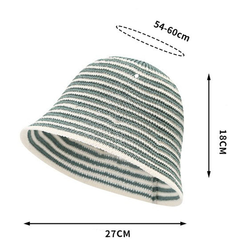 Elegant Color Block Striped Outdoor Bucket Hat 6W6HAT541