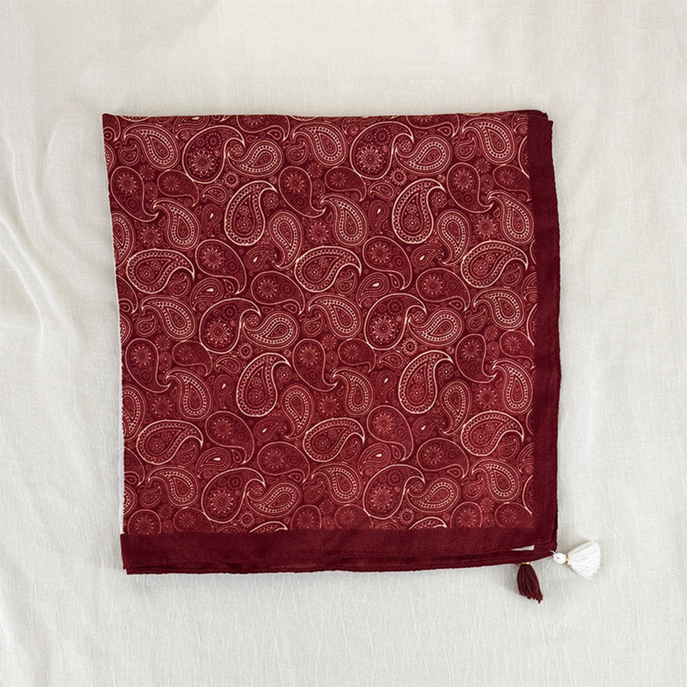 Vintage Polka Dot Paisley Print Square Scarf 6W6NSC211
