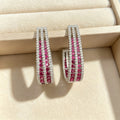 C-Shaped Zirconia Stud Earrings - DippedShop Wholesale - #0707