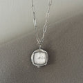 Square Analog Quartz Necklace Watch - DippedShop Wholesale - #7827