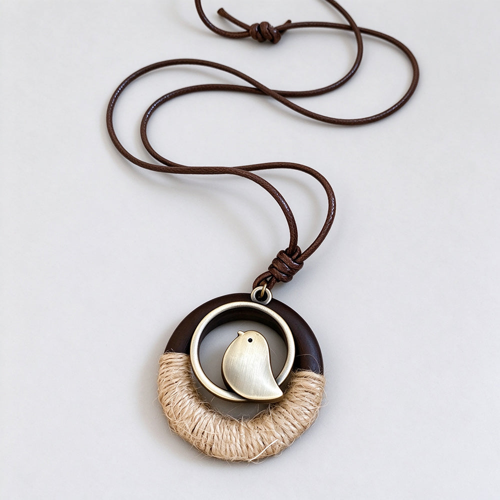 Wooden Hat Pendant Necklace - DippedShop Wholesale - #8451