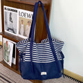 Contrast Striped Tote Bag - DippedShop Wholesale - #4115