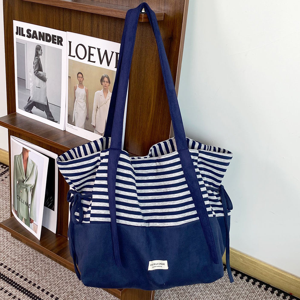 Contrast Striped Tote Bag - DippedShop Wholesale - #4115