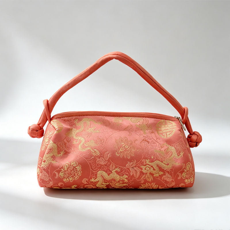 Elegant Floral Jacquard Color Block Handbag 6S10BBG1556