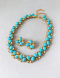 Trendy Gold Plated Rhinestone Resin Necklace 6W6JNC955
