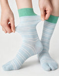 Minimalist Color Block Striped Tabi Socks 6W8FSO533