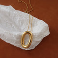Minimalist Irregular Oval O-Ring Pendant Necklace 6W6JNC1066