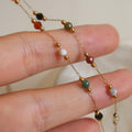 Boho Colorful Stone Bead Chain Necklace 6W6JNC1069