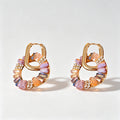 Sparkling Cubic Zirconia Double Hoop Drop Earrings 6W6JER721