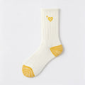 Heart Embroidery Rib Socks - DippedShop Wholesale - #5539