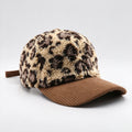Leopard Sherpa Baseball Cap - DippedShop Wholesale - #8083