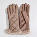 Plaid Faux Fur Cuff Gloves - DippedShop Wholesale - #3491