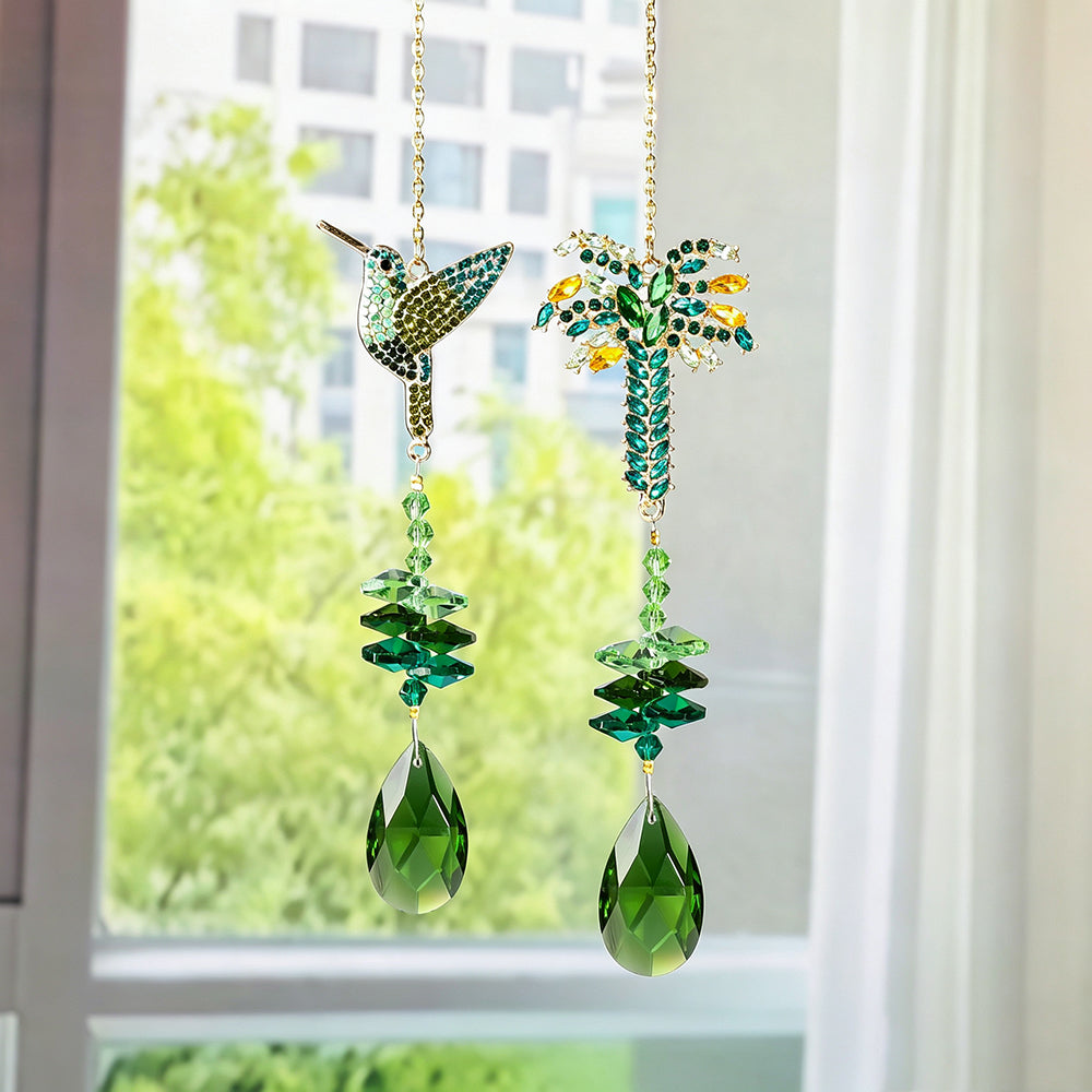 Cute Hummingbird Green Tree Crystal Sun Catcher 6H7HLS193