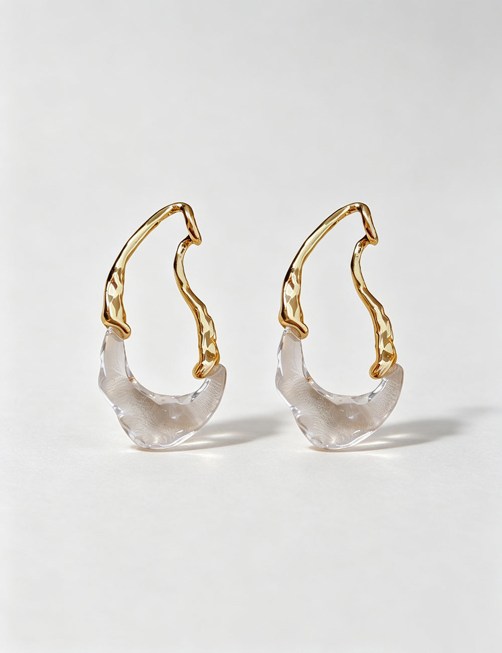Chunky Gold Plated Teardrop Statement Stud Earrings 6W6JER768