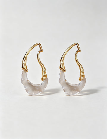 Chunky Gold Plated Teardrop Statement Stud Earrings 6W6JER768