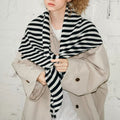 Fashion Wool Blend Striped Shawl Wrap Triangle Scarf 6W6NSC140