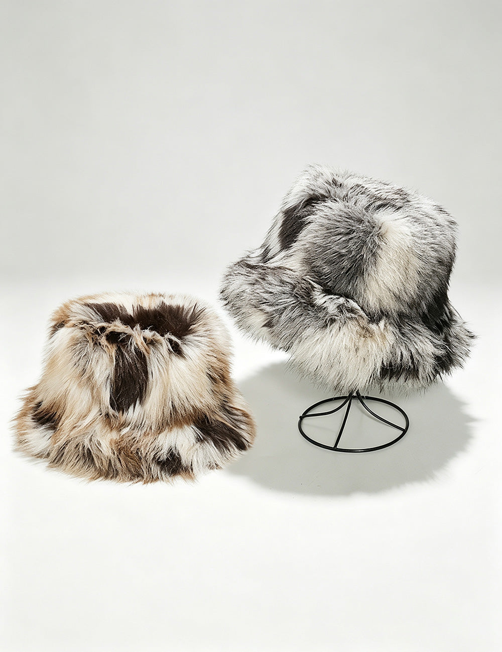 Winter Color Contrast Faux Fur Bucket Hat 6W6HAT811