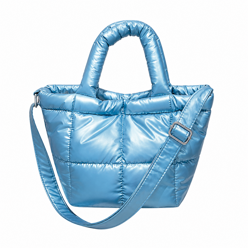 Shiny Solid Color Puffer Crossbody Bag 6W10BBG1806