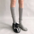 Simple Solid Color Elastic Knit Socks 6W8FSO1015
