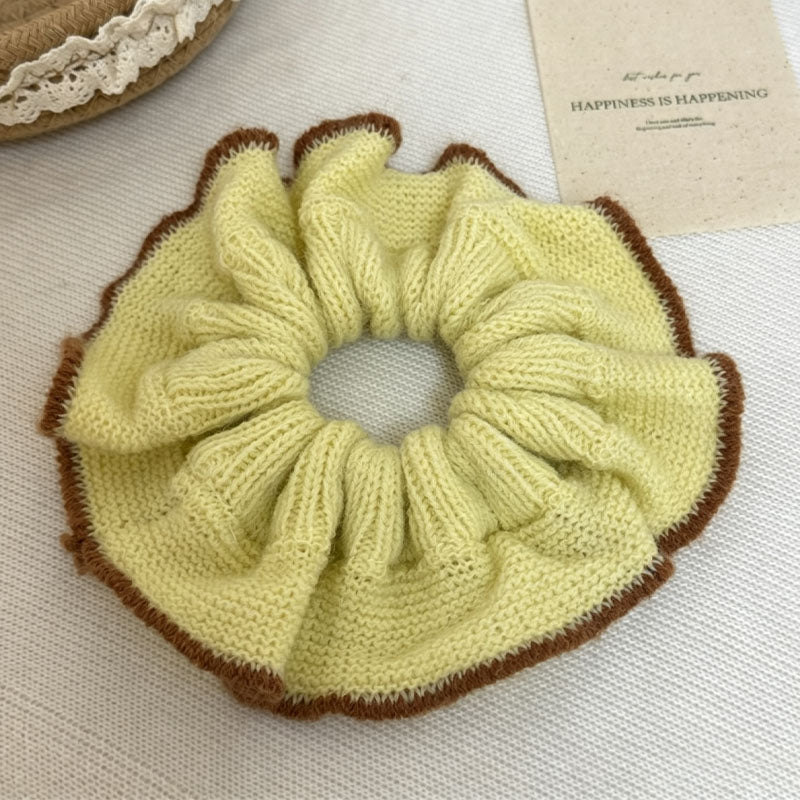 Chic Color Block Handmade Knit Scrunchies 6W6HSR382
