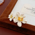 Trendy Enamel Flower Cubic Zirconia Open Ring 6W6JRG374