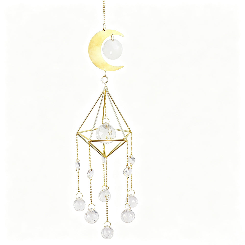 Golden Air Plant Frame Butterfly Crystal Suncatcher 6H7HLS168