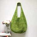 Casual Solid Color Hollow Beach Tote Bag 6W10BBG1779