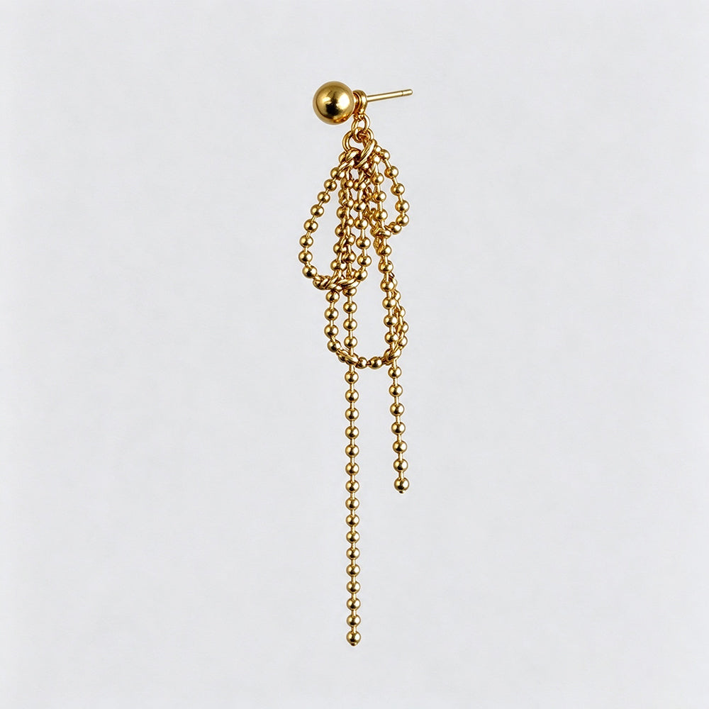 Bowknot Beaded Tassel Earrings - DippedShop Wholesale - #2563