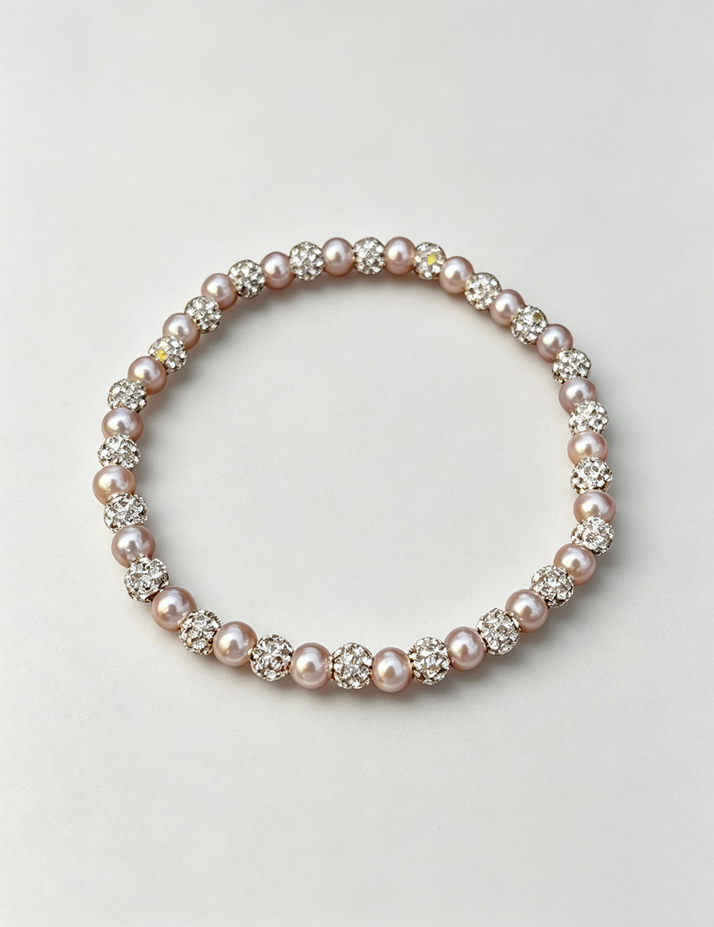 Chic Rhinestones Pearl Bead Chain Bracelet 6W6JBR676
