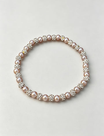 Chic Rhinestones Pearl Bead Chain Bracelet 6W6JBR676