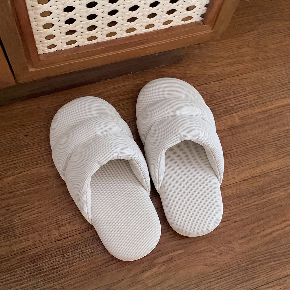 Puffy Padded Sold Colro Quiet Indoor Slippers 6W8FSP289