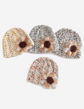 Sweet 3D Floral Hollow Knit Beanie Hat 6W6HAT650
