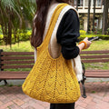 Trendy Solid Color Hand-Crochet Tote Bag 6W10BBG1775