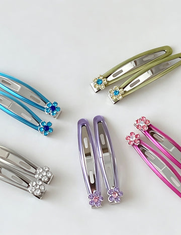 Classic Rhinestones Floral Hollow Hair Clips 6W6HCP1233