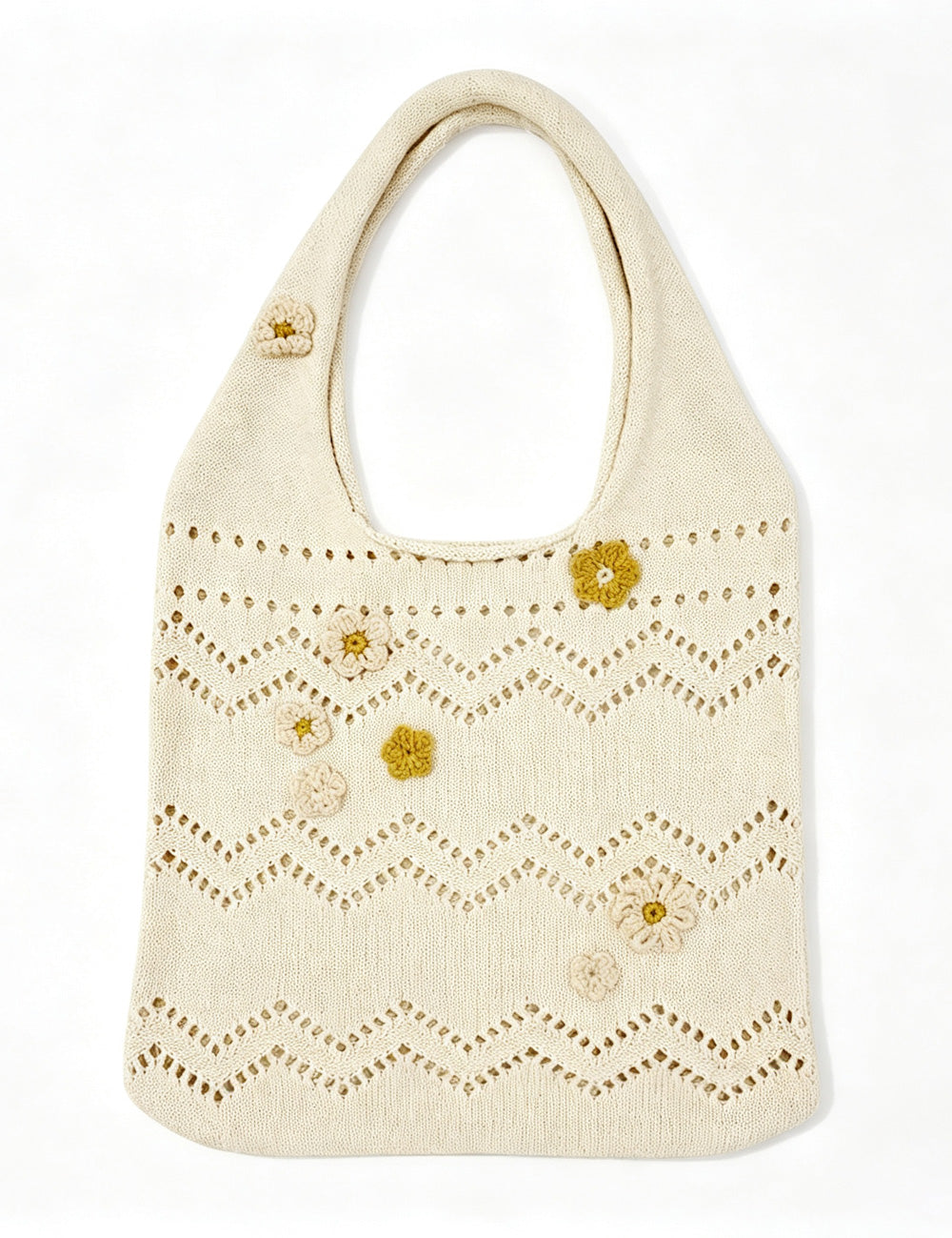 Floral Crochet Shoulder Bag - DippedShop Wholesale - #4483