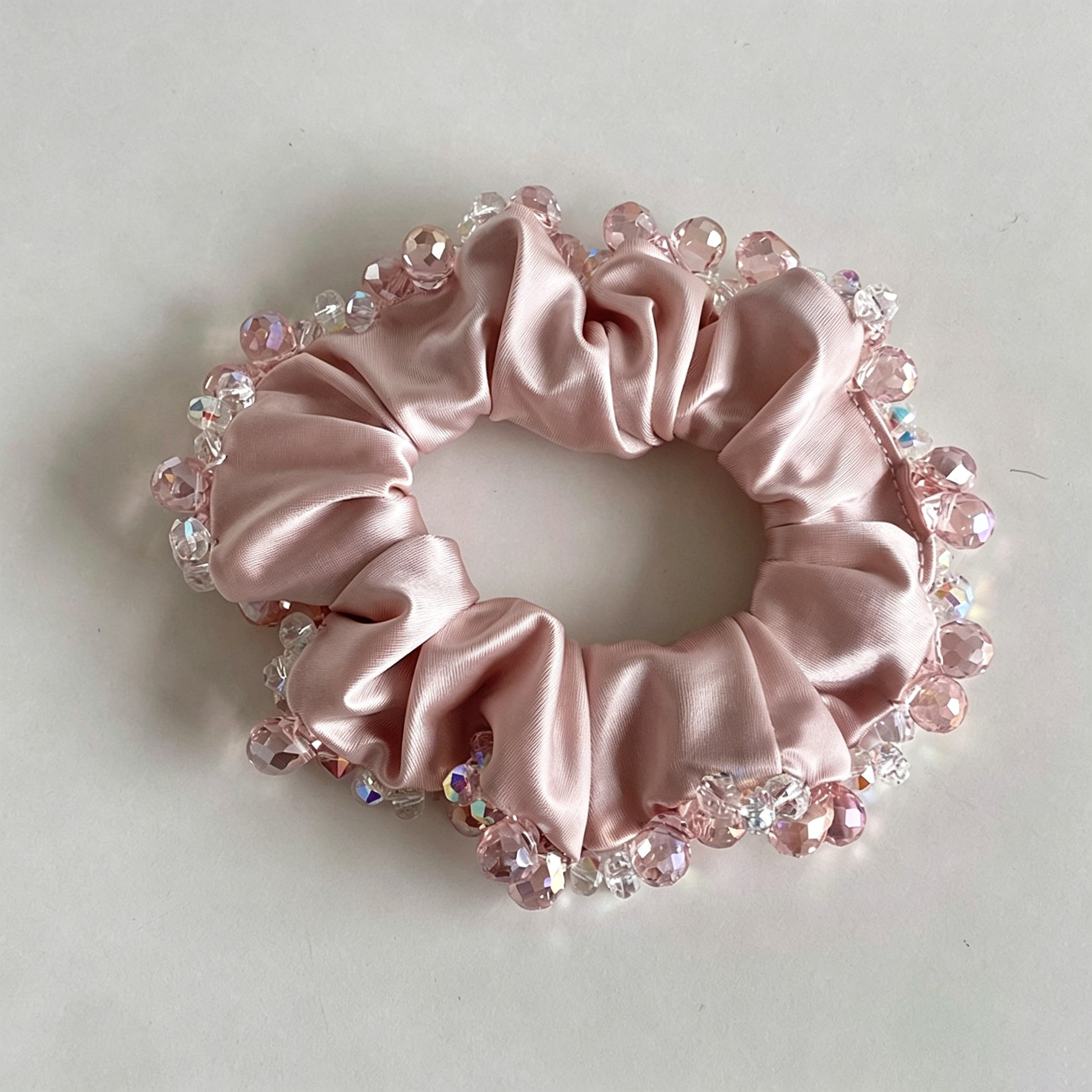 Luxury Shiny Crystal-Trimmed Satin Scrunchies MK2BW6W6HSR46