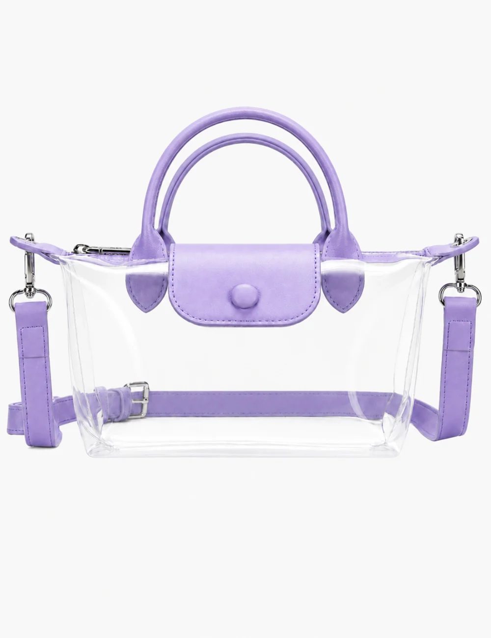 Simple Double Handle Clear Crossbody Bag MK2PLC6W10BBG374
