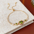 Stylish Gold Plated Square Rhinestones Chain Bracelet 6W6JBR710
