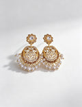 Boho Rhinestone Hollow Pearl Tassel Drop Earrings 6W6JER766