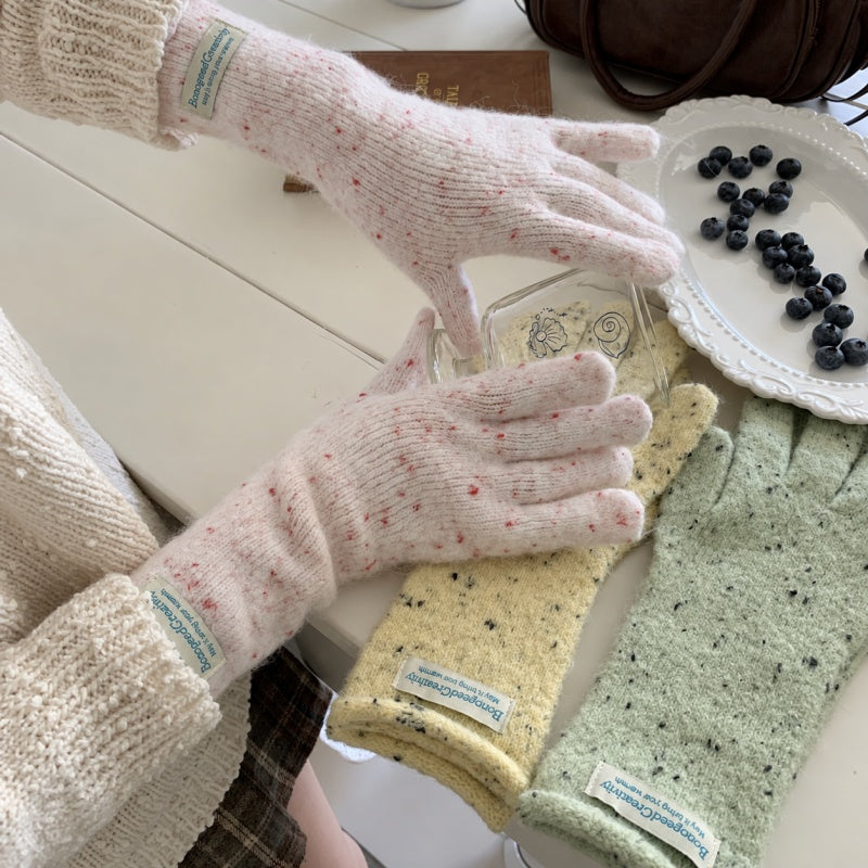 Trendy Polka Dots Knit Touch Screen Gloves 6W6GLO87