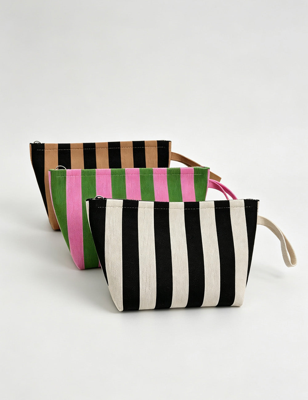 Striped Portable Makeup Bag - DippedShop Wholesale - #7763