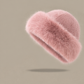 Minimalist Solid Color Faux Fox Fur Bucket Hat 6W6HAT666